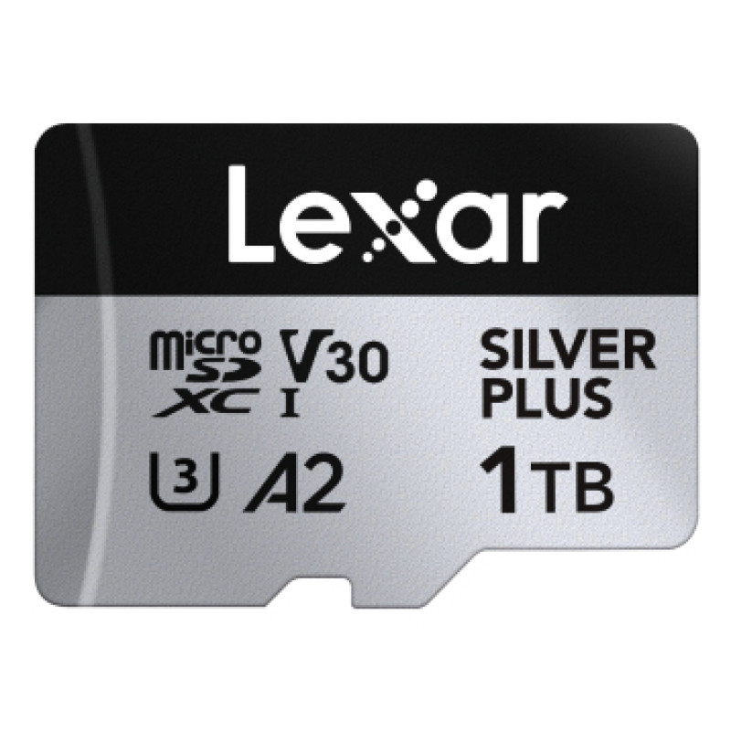 Lexar LMSSIPL001T-BNANG Professional SILVER PLUS, 1 TB, MicroSDXC, UHS-I, 205 MB/s, 150 MB/s, Class 3 (U3)