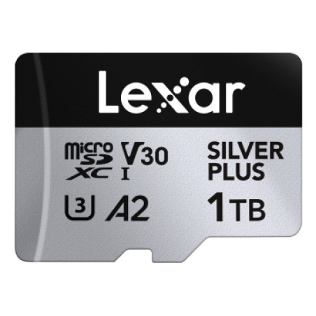 Lexar LMSSIPL001T-BNANG Professional SILVER PLUS, 1 TB, MicroSDXC, UHS-I, 205 MB/s, 150 MB/s, Class 3 (U3)