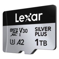 Lexar LMSSIPL001T-BNANG Professional SILVER PLUS, 1 TB, MicroSDXC, UHS-I, 205 MB/s, 150 MB/s, Class 3 (U3) 2