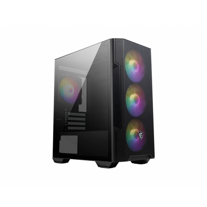 MSI MAG FORGE M100R MAG Forge M100R, Midi Tower, PC, Negro, Transparente, micro ATX, Mini-ITX, Vidrio templado, Juego