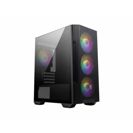 MSI MAG FORGE M100R MAG Forge M100R, Midi Tower, PC, Negro, Transparente, micro ATX, Mini-ITX, Vidrio templado, Juego