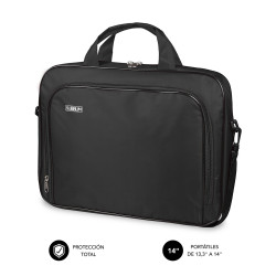 SUBBLIM SUB-LB-1OLB030 Maletín Ordenador Oxford Laptop Bag 13,3"-14" Black, Maletín Toploader, 35,6 cm (14"), Tirante para