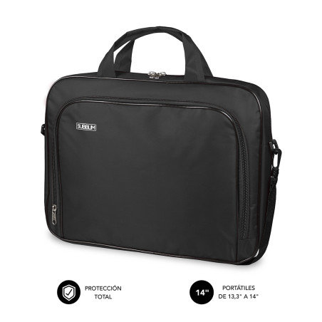 SUBBLIM SUB-LB-1OLB030 Maletín Ordenador Oxford Laptop Bag 13,3"-14" Black, Maletín Toploader, 35,6 cm (14"), Tirante para