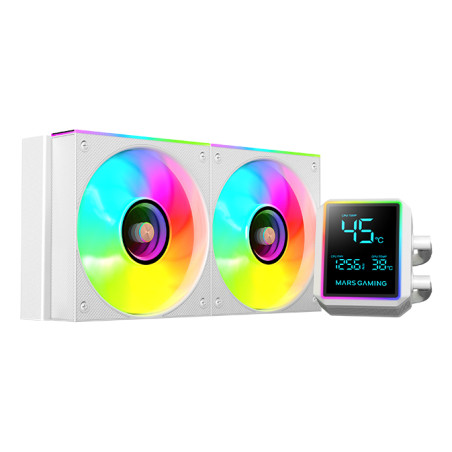 Mars Gaming MLLCDPRO240W ML-LCDPRO240W, Sistema de refrigeración líquida todo en uno, 12 cm, Blanco