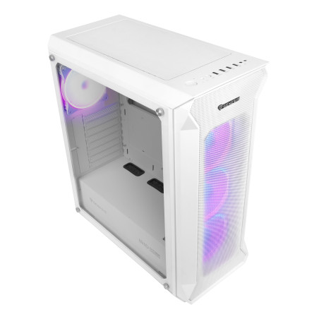 GENESIS NPC-1872 Irid 505 ARGB, Midi Tower, PC, Blanco, ATX, micro ATX, Mini-ATX, ABS, Acero, Vidrio templado, Juego