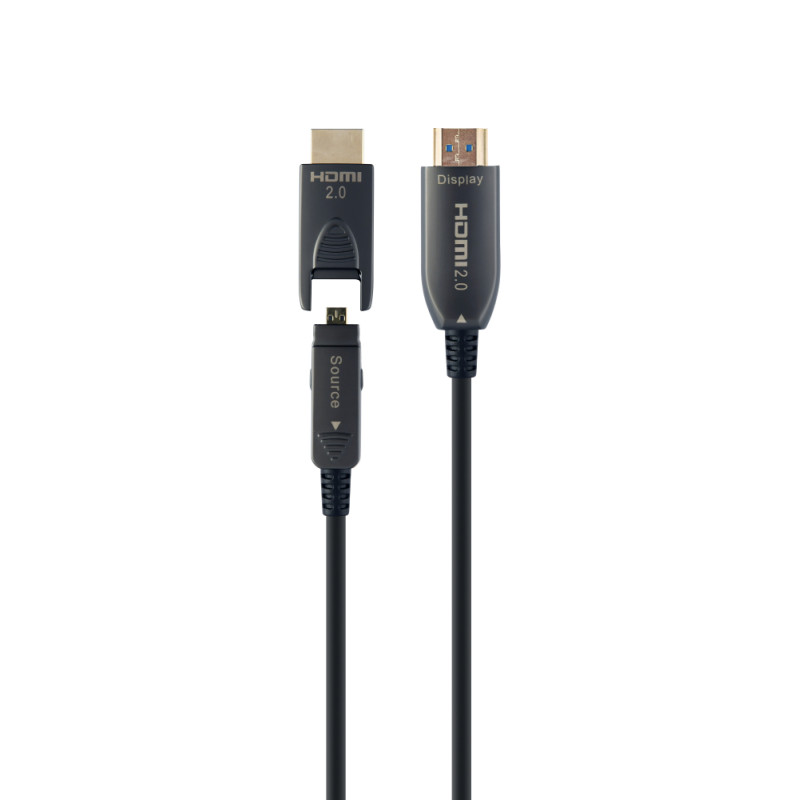 Gembird CCBP-HDMID-AOC-30M CCBP-HDMID-AOC-30M, 30 m, HDMI tipo A (Estándar), HDMI tipo D (Micro), 18 Gbit/s, Negro