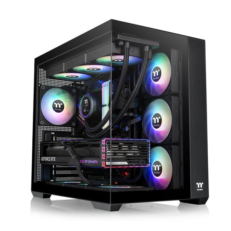Thermaltake CA-1Z2-00M1WN-00 View 380 TG ARGB, Midi Tower, PC, Negro, ATX, micro ATX, Mini-ITX, SPCC, Vidrio templado, Juego