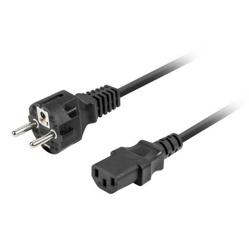Lanberg CA-C13C-14CC-0018-BK CA-C13C-14CC-0018-BK, 1,8 m, C13 acoplador, CEE7/7