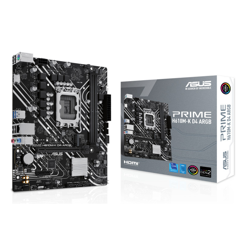ASUS 90MB1HN0-M0EAY0 PRIME H610M-K D4 ARGB, Intel, LGA 1700, Intel® Celeron®, Intel® Pentium® Gold, Intel® Core™ i3,