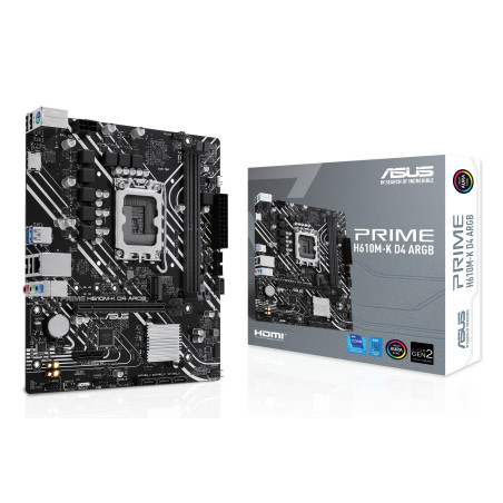 ASUS 90MB1HN0-M0EAY0 PRIME H610M-K D4 ARGB, Intel, LGA 1700, Intel® Celeron®, Intel® Pentium® Gold, Intel® Core™ i3,