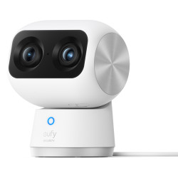 Eufy T8416321 Security Indoor Cam S350, cámara doble, cámara de seguridad con resolución 4K UHD, zoom de 8× y PTZ de 360°,