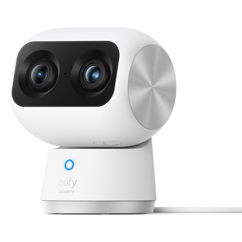 Eufy T8416321 Security Indoor Cam S350, cámara doble, cámara de seguridad con resolución 4K UHD, zoom de 8× y PTZ de 360°,
