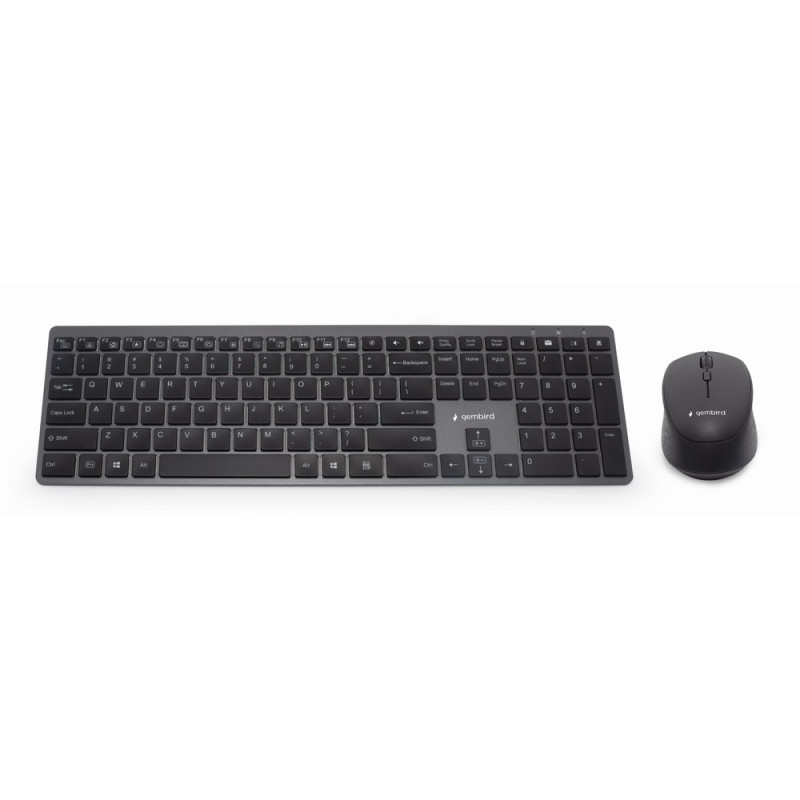 Gembird KBS-ECLIPSE-M500-ES KBS-ECLIPSE-M500-ES, Inalámbrico y alámbrico, USB + Bluetooth, Switch de tecla de tijera, QWERTY,