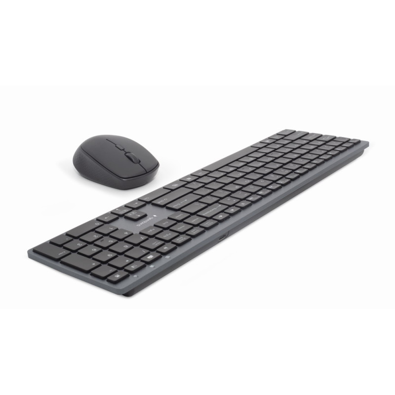 Gembird KBS-ECLIPSE-M500-ES KBS-ECLIPSE-M500-ES, Inalámbrico y alámbrico, USB + Bluetooth, Switch de tecla de tijera, QWERTY,