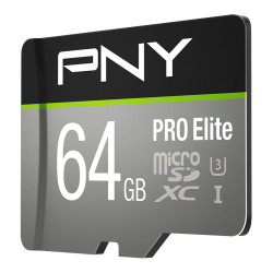 PNY P-SDU64GV31100PRO-GE PRO Elite, 64 GB, MicroSDXC, Clase 10, UHS-I, 100 MB/s, Class 3 (U3) 2