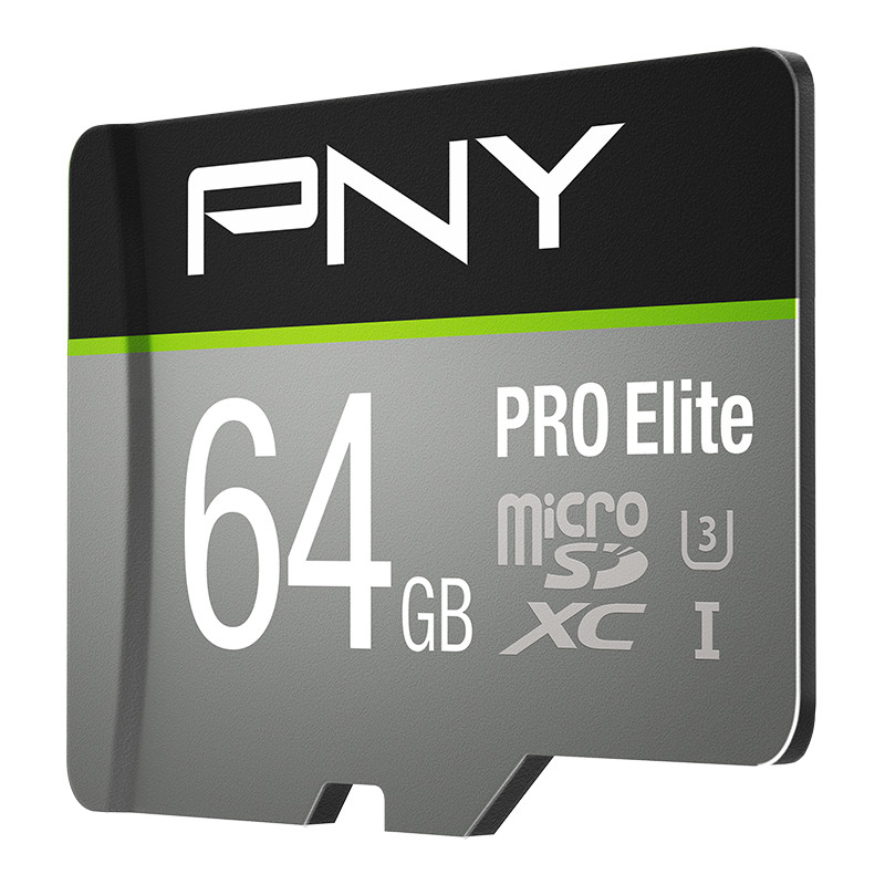 PNY P-SDU64GV31100PRO-GE PRO Elite, 64 GB, MicroSDXC, Clase 10, UHS-I, 100 MB/s, Class 3 (U3)