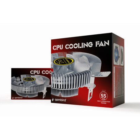 Gembird CPU-HURACAN-X40 CPU-HURACAN-X40, Refrigerador de aire, 9 cm, 800 RPM, 1600 RPM, Transparente