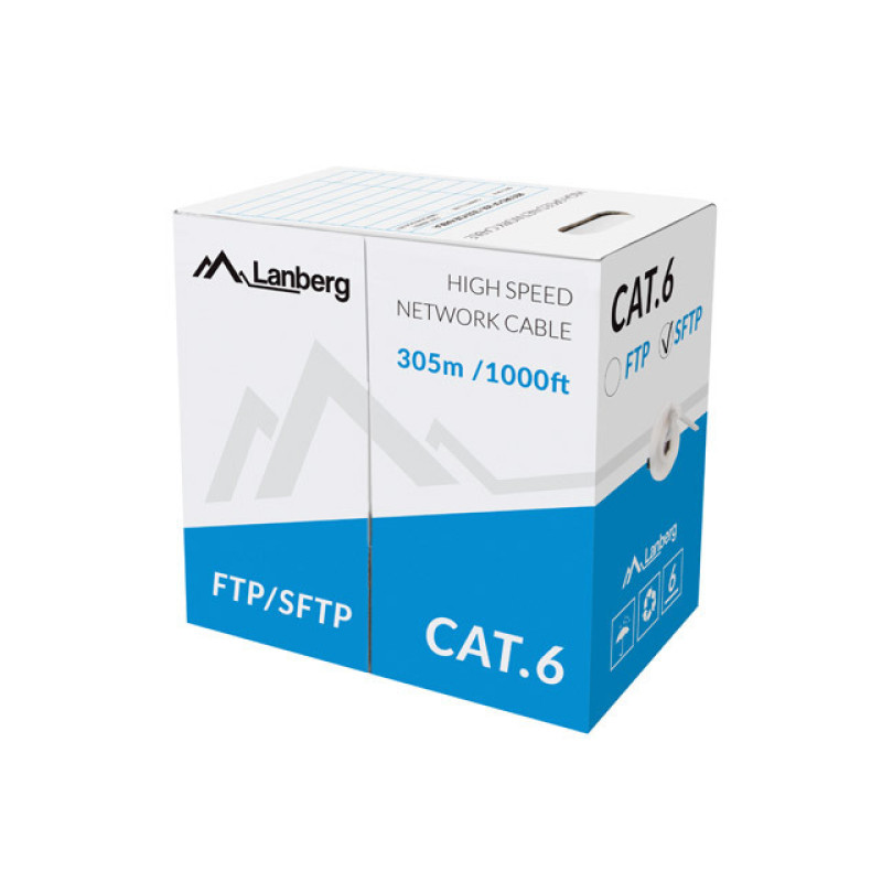 Lanberg LCS6-11CU-0305-S LCS6-11CU-0305-S, 305 m, Cat6, SF/UTP (S-FTP), Gris
