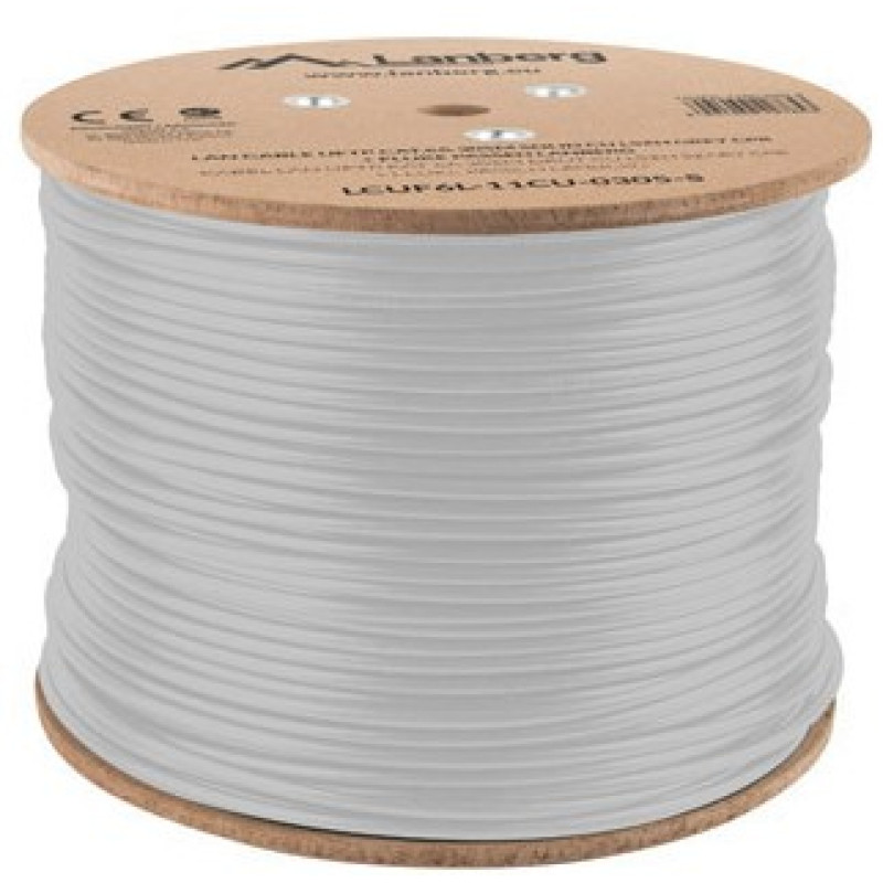 Lanberg LCUF6L-11CU-0305-S LCUF6L-11CU-0305-S, 305 m, Cat6a, U/FTP (STP), Gris