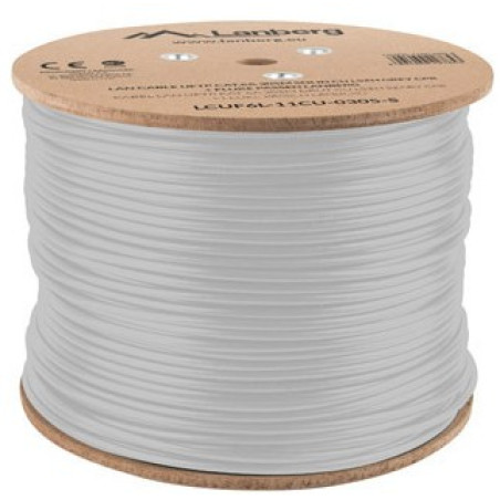 Lanberg LCUF6L-11CU-0305-S LCUF6L-11CU-0305-S, 305 m, Cat6a, U/FTP (STP), Gris