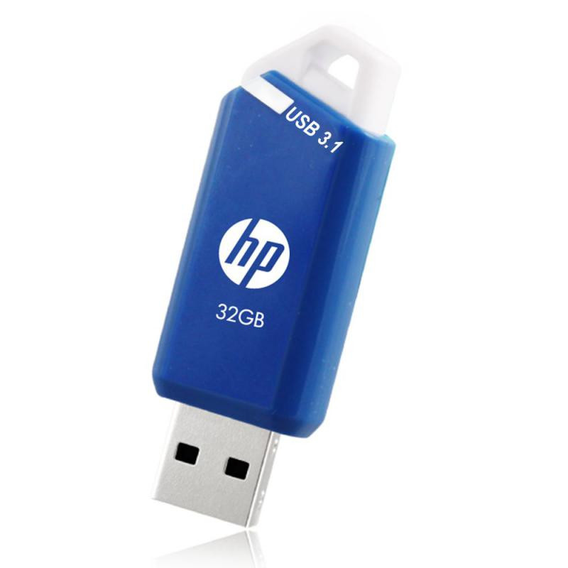 HP HPFD755W-32 x755w, 32 GB, USB tipo A, 3.2 Gen 1 (3.1 Gen 1), 75 MB/s, Deslizar, Azul, Blanco