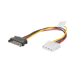 Lanberg CA-SAHD-10CU-0015 CA-SAHD-10CU-0015, 0,15 m, SATA I, Molex (4-pin), SATA de 15 pines, Macho/Hembra, Negro, Rojo,