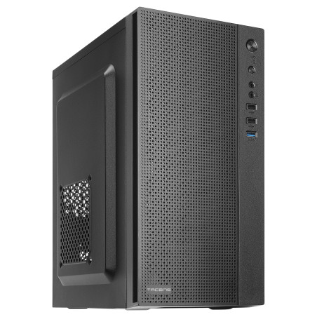 Tacens Anima AC5 AC5, Caja Ordenador Compacta Micro ATX, Frontal Malla Refrigeración, USB 3.0, Negro, Mini Tower, PC, Negro,