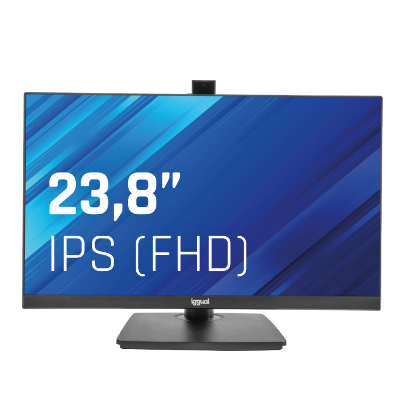 iggual IGG320020 Monitor 23,8" IPS FHD 120Hz VGA HDMI webcam, 60,5 cm (23.8"), 1920 x 1080 Pixeles, Full HD, LED, 1 ms, Negro