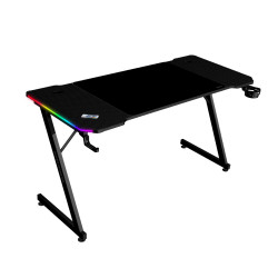 Mars Gaming MGDX140RGB MGD-X140RGB, Mesa Gaming Ergonómica, Iluminación ARGB con Mando, Fibra de Carbono, Alfombrilla XXL,
