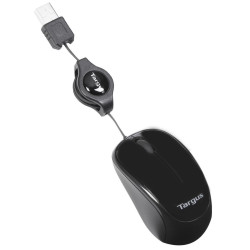 Targus AMU75EU Compact Blue Trace Mouse, Ambidextro, Blue Trace, USB tipo A, 1000 DPI, Negro