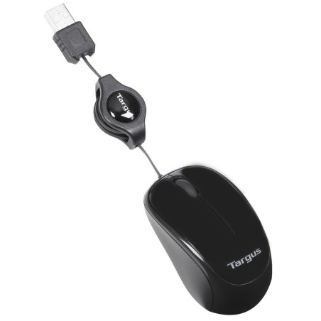 Targus AMU75EU Compact Blue Trace Mouse, Ambidextro, Blue Trace, USB tipo A, 1000 DPI, Negro