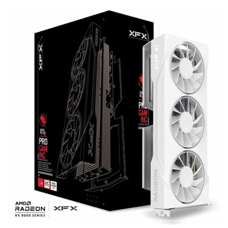 XFX RX-96TS316W7 RX-96TS316W7, Radeon RX 9060 XT, 16 GB, GDDR6, 128 bit, PCI Express x16 5.0, 3 Ventilador(es)