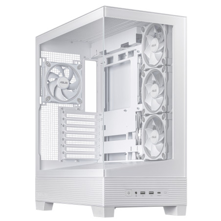 ASUS 90DC00R3-B19000 A31 Plus TG ARGB WHITE, Midi Tower, PC, Blanco, ATX, micro ATX, Mini-ITX, Metal, Juego