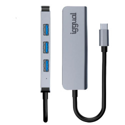 iggual IGG319239 Hub USB 3.0 tipo C x 4 puertos USB-A 3.0, USB 3.2 Gen 1 (3.1 Gen 1) Type-C, USB 3.2 Gen 1 (3.1 Gen 1) Type-A,