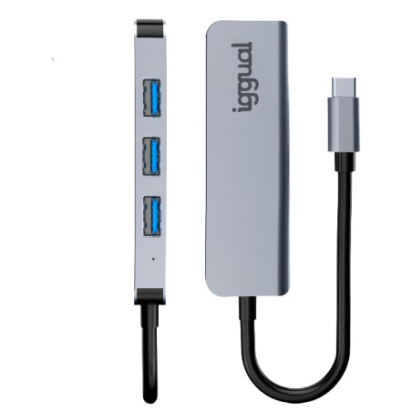 iggual IGG319239 Hub USB 3.0 tipo C x 4 puertos USB-A 3.0, USB 3.2 Gen 1 (3.1 Gen 1) Type-C, USB 3.2 Gen 1 (3.1 Gen 1) Type-A,