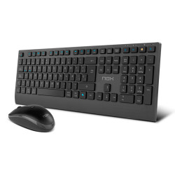 NOX NXLITEDUOSP NXLITEDUOSP, Completo (100%), Inalámbrico, RF Wireless + Bluetooth, QWERTY, Negro, Ratón incluido