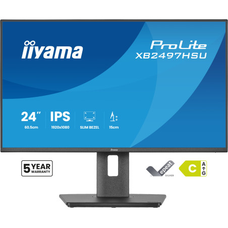 iiyama XB2497HSU-B1 ProLite XB2497HSU-B1, 60,5 cm (23.8"), 1920 x 1080 Pixeles, Full HD, LED, 4 ms, Negro