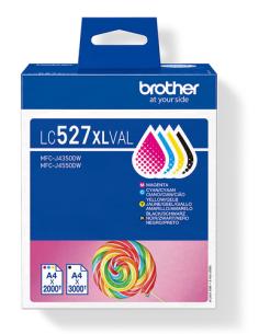 Brother LC527XLVAL cartucho de tinta 4 pieza(s) Original Alto rendimiento (XL) Negro, Cian, Magenta, Amarillo