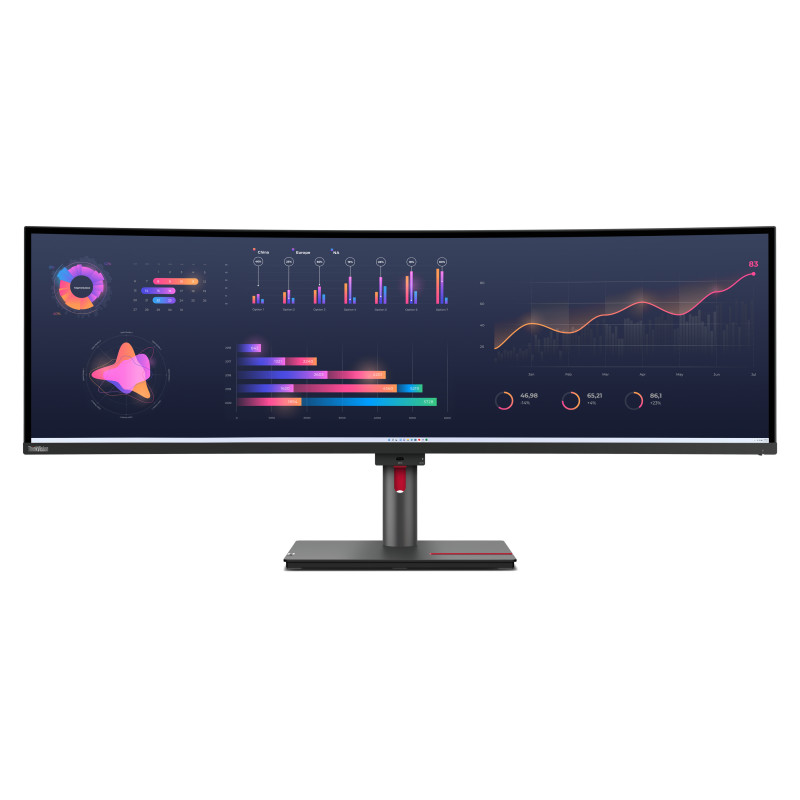 Lenovo 63DBRAT1EU ThinkVision P49w-30 Monitor, 124,5 cm (49"), 5120 x 1440 Pixeles, Dual WQHD, LED, 6 ms, Negro
