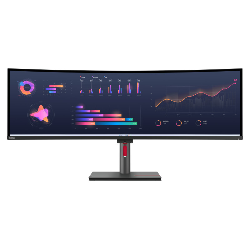 Lenovo 63DBRAT1EU ThinkVision P49w-30 Monitor, 124,5 cm (49"), 5120 x 1440 Pixeles, Dual WQHD, LED, 6 ms, Negro