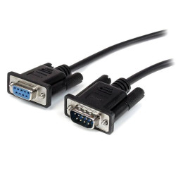 StarTech.com MXT1003MBK Cable 3m Extensión Directo Straight Through Serie Serial RS232 Vídeo EGA DB9 Macho a Hembra, Negro, 3