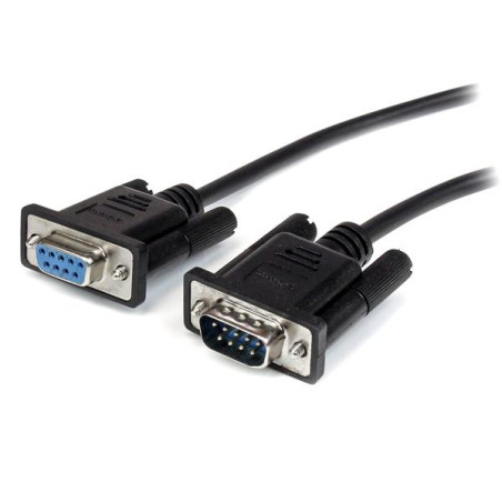 StarTech.com MXT1003MBK Cable 3m Extensión Directo Straight Through Serie Serial RS232 Vídeo EGA DB9 Macho a Hembra, Negro, 3