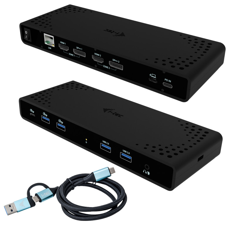 i-tec CADUA4KDOCKPDB Universal Dual 4K Display Docking Station + Power Delivery 85W, Alámbrico, USB 3.2 Gen 1 (3.1 Gen 1)