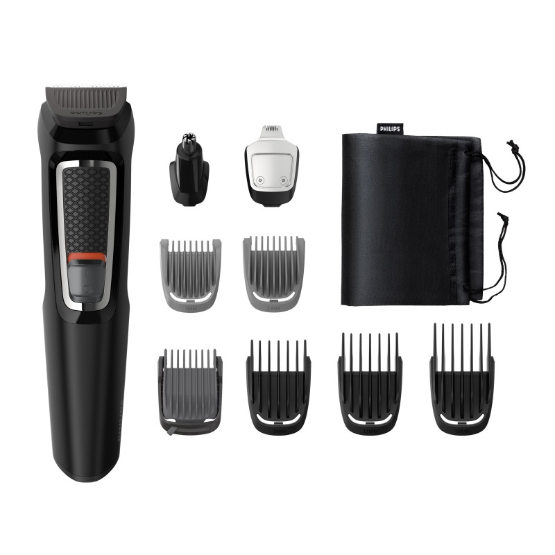 Philips MG3740/15 MULTIGROOM Series 3000 MG3740/15 Cara y cabello 9 en 1, Negro, Rectángulo, Barba, Oído, Ceja, Bigote,