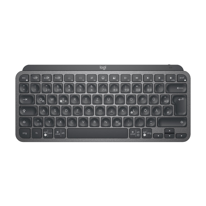 Logitech 920-010479 Master MX Keys Mini, Mini, Inalámbrico, RF Wireless + Bluetooth, QWERTZ, LED, Grafito