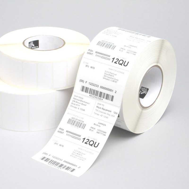Zebra 880026-203 Z-Perform 1000T, Blanco, Z-Perform 1000T, Etiqueta troquelada, Rodillo, Papel, Transferencia térmica