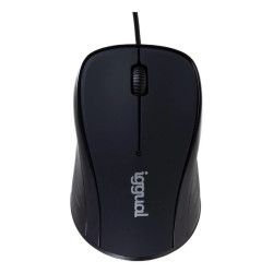 iggual IGG319024 Ratón óptico XS-KIDS-1600DPI negro, Ambidextro, Óptico, USB tipo A, 1600 DPI, Negro