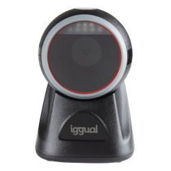 iggual IGG320112 Lector código barras sobremesa 2D USB, Lector de códigos de barras fijo, 1D/2D, CMOS, Codabar, Code 11, Code