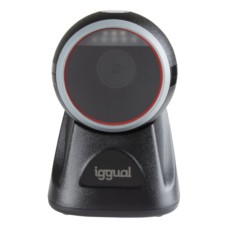 iggual IGG320112 Lector código barras sobremesa 2D USB, Lector de códigos de barras fijo, 1D/2D, CMOS, Codabar, Code 11, Code