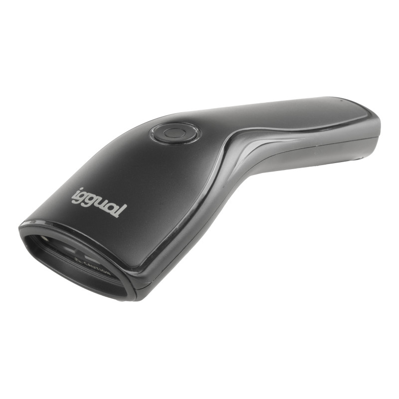 iggual IGG320136 Lector código barras 2D USB botón soporte, Lector de códigos de barras portátil, 1D/2D, CMOS, Codabar,